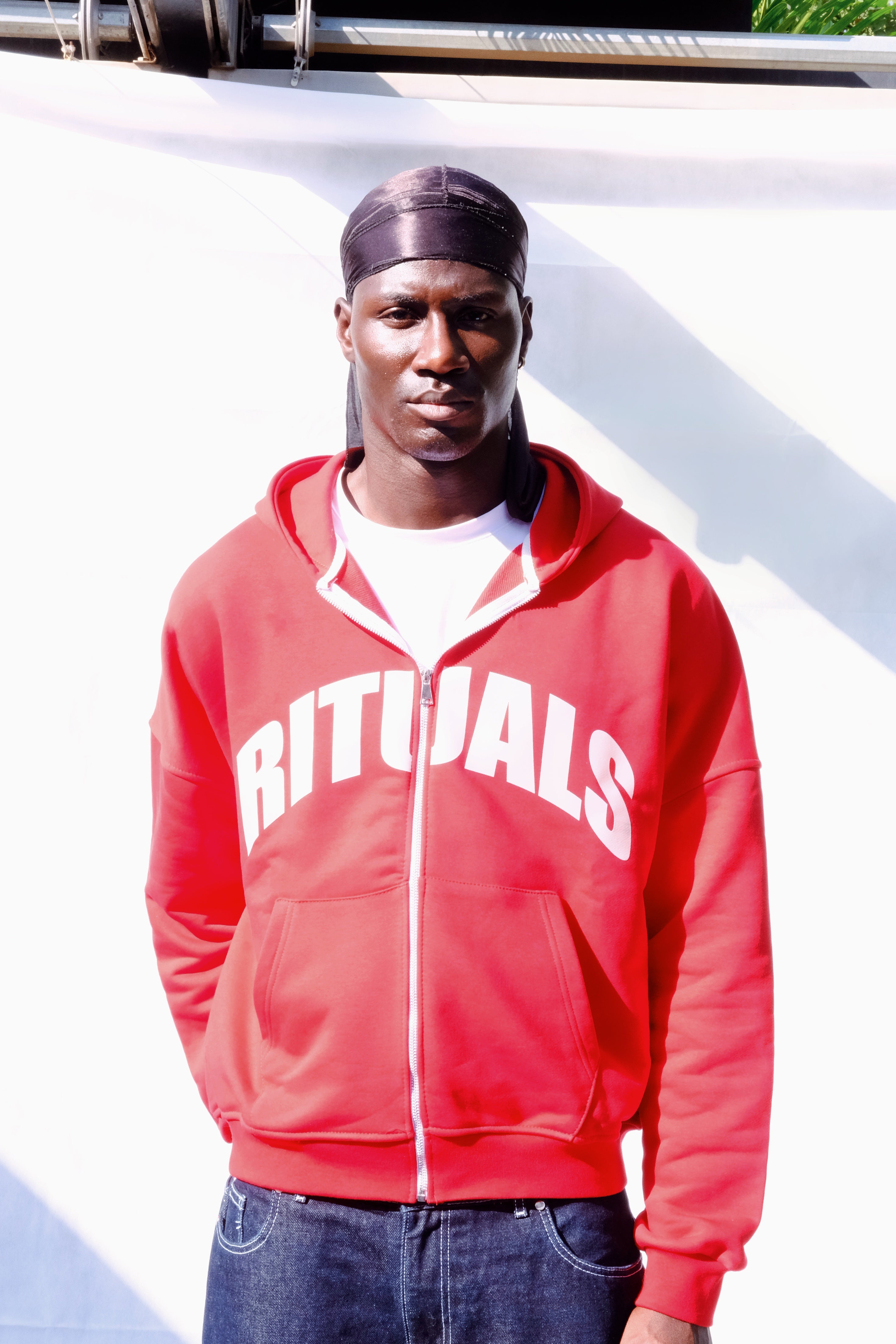 Rituals Red Zip Hoodie Men