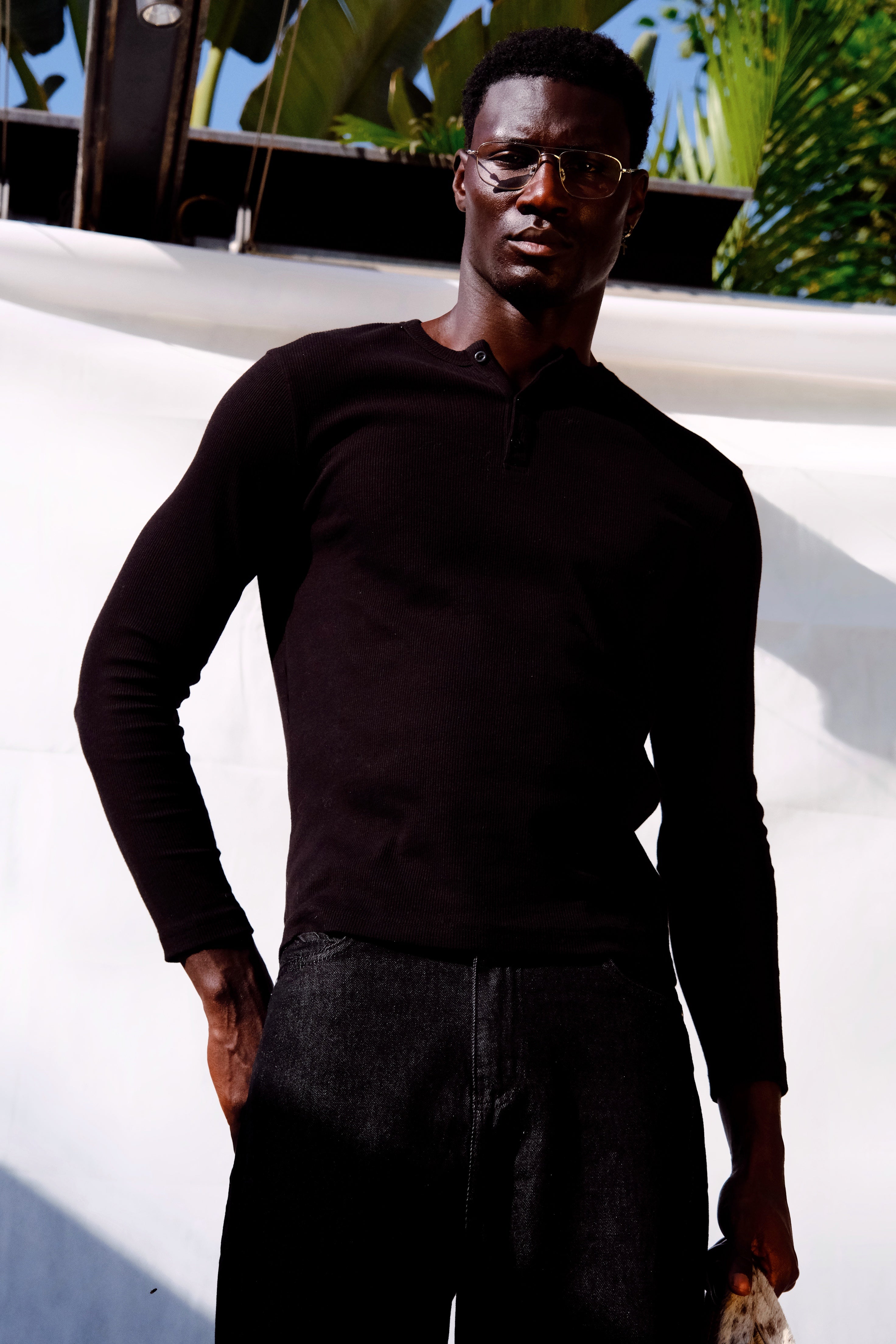 Rituals Black Henley Shirt "Pre-order"