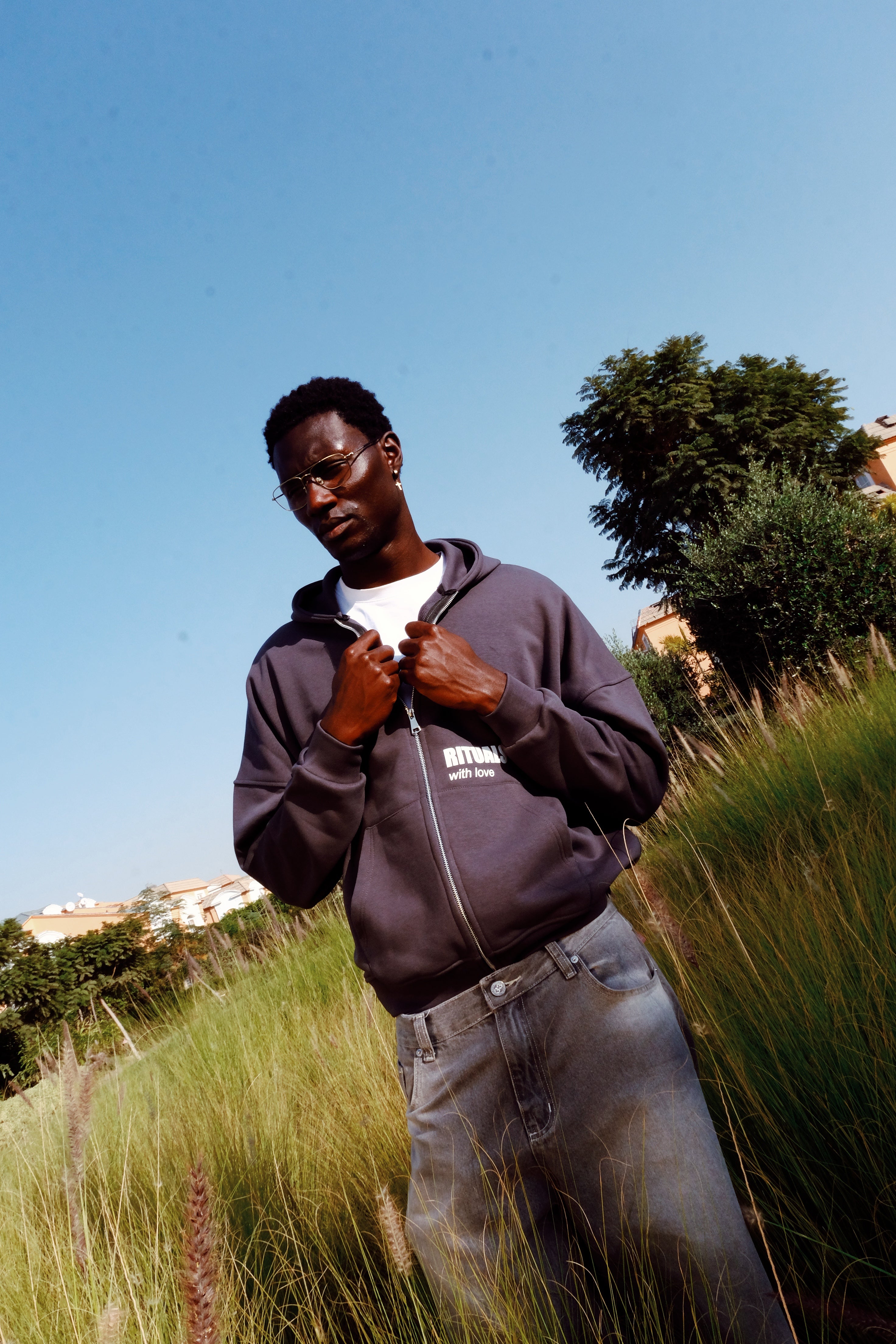 Rituals Grey Zip Hoodie Men