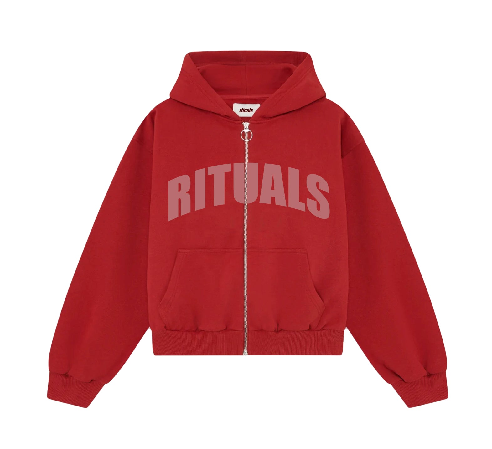 Rituals Red Zip Hoodie Men
