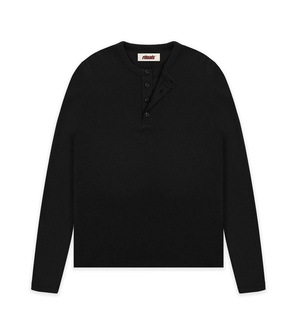 Rituals Black Henley Shirt "Pre-order"